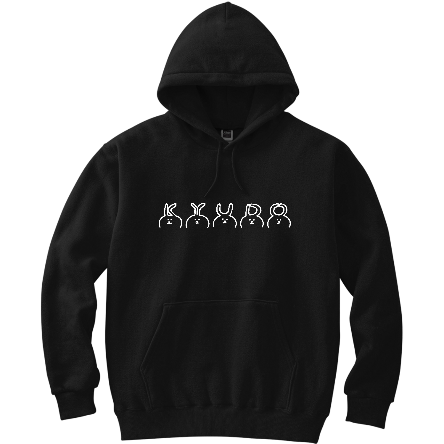 弓道　ウサギ文字・白 軽量プルパーカー (長袖プリント)