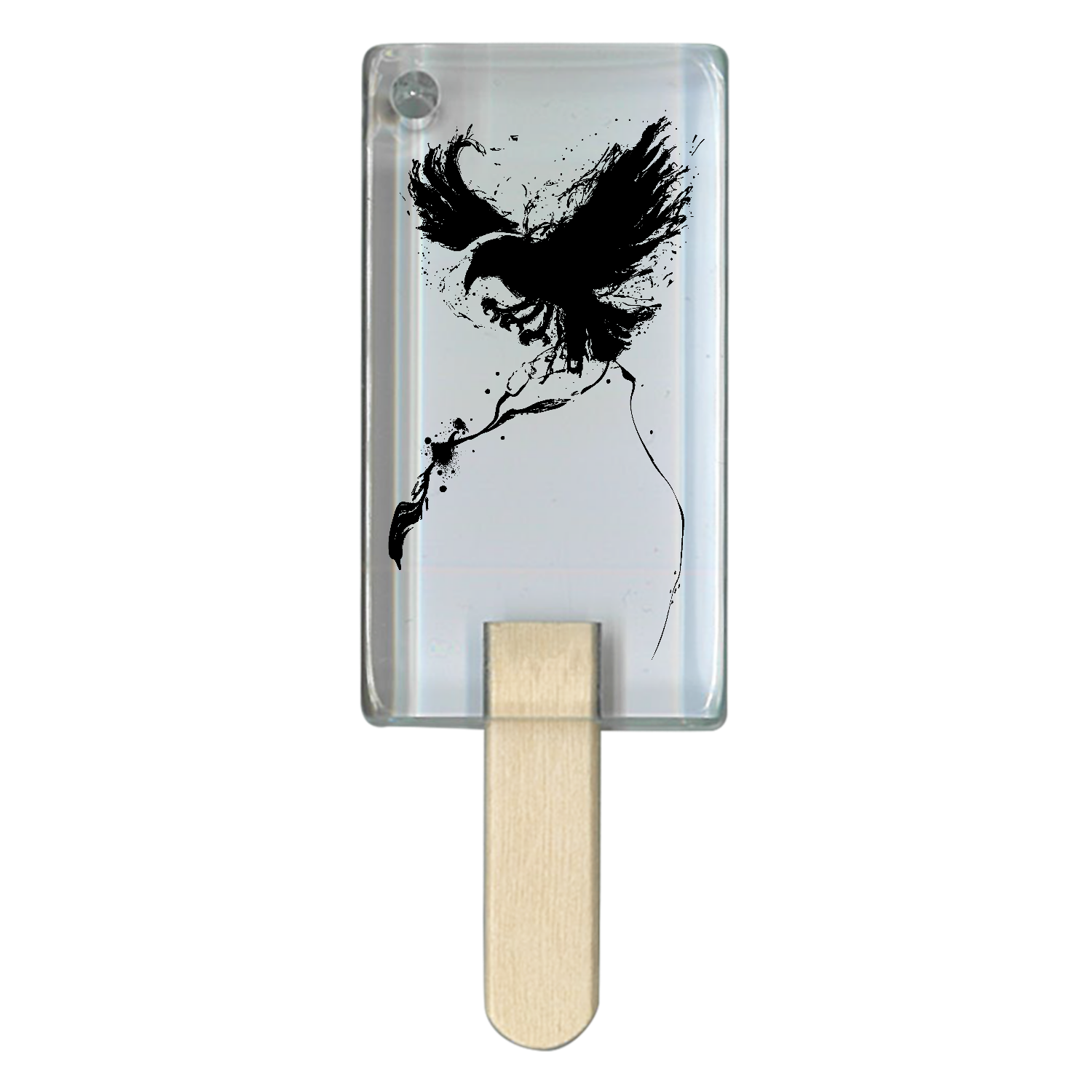 墨の羽ばたく八咫烏 アイス型アクリルチャーム