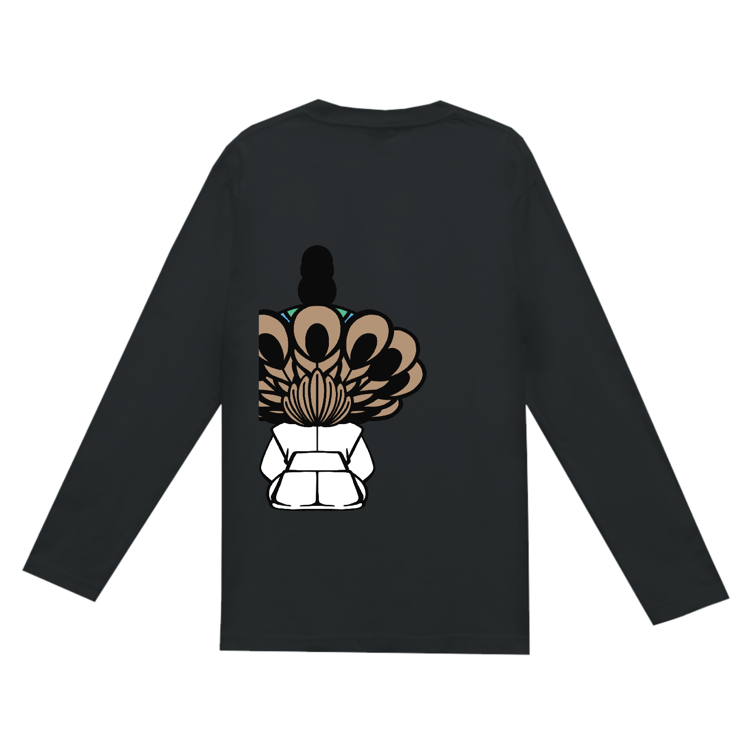 和装侍系音楽集団MYST.雀之介　ロングTシャツ（ロゴ白ver）ヘビーウェイト長袖Ｔシャツ (長袖プリント可)2