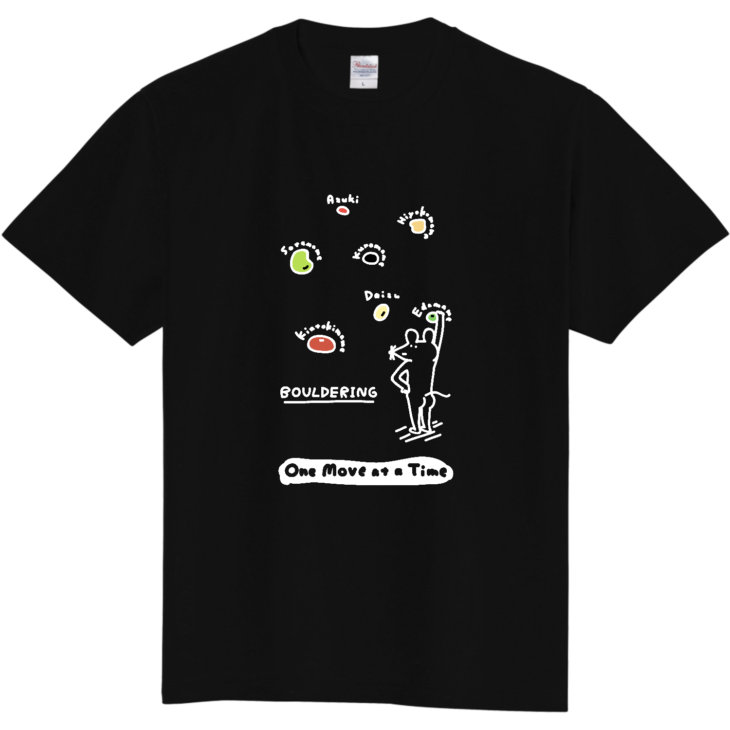 ボルダリング　豆ホールド・白 定番Ｔシャツ