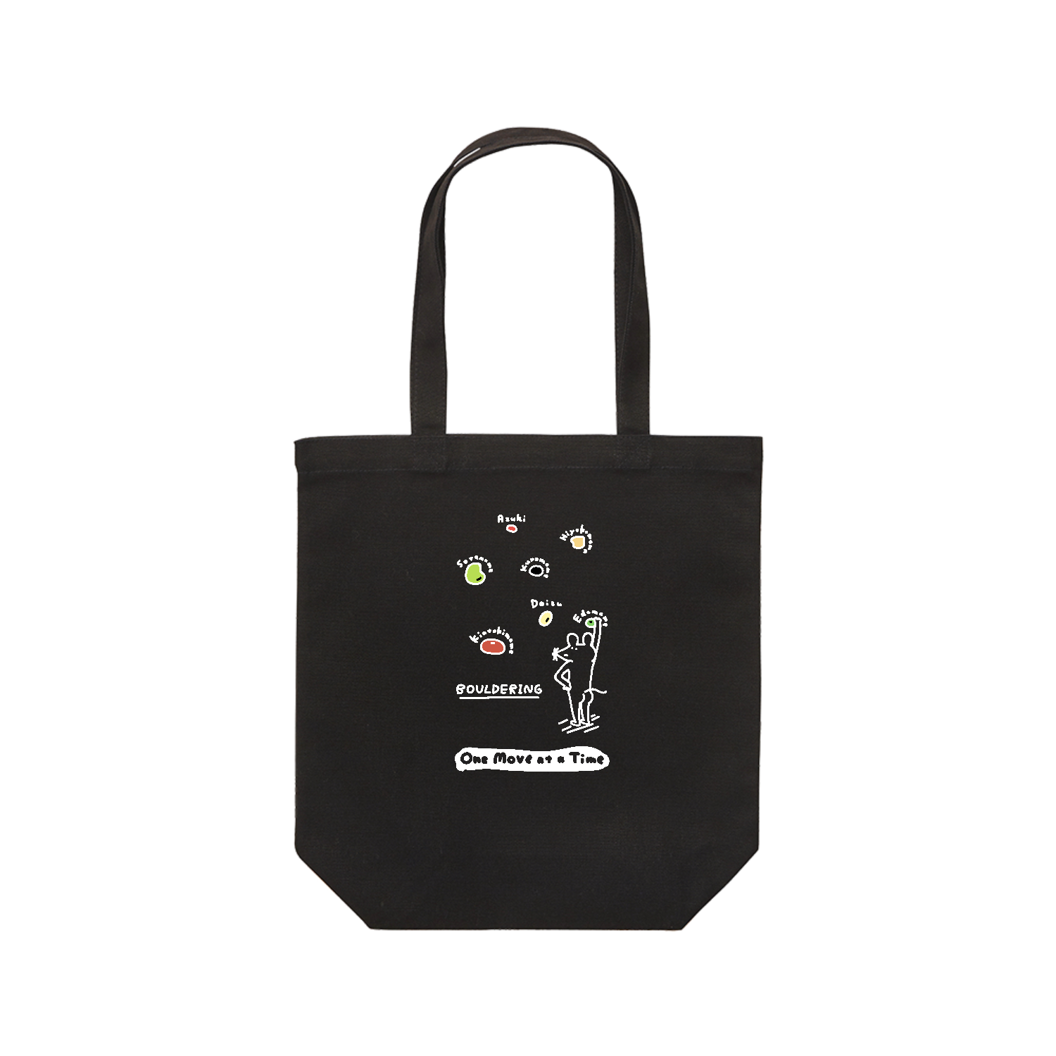 ボルダリング　豆ホールド・白 レギュラーキャンバストートバッグ(M) (フルカラー転写プリント)