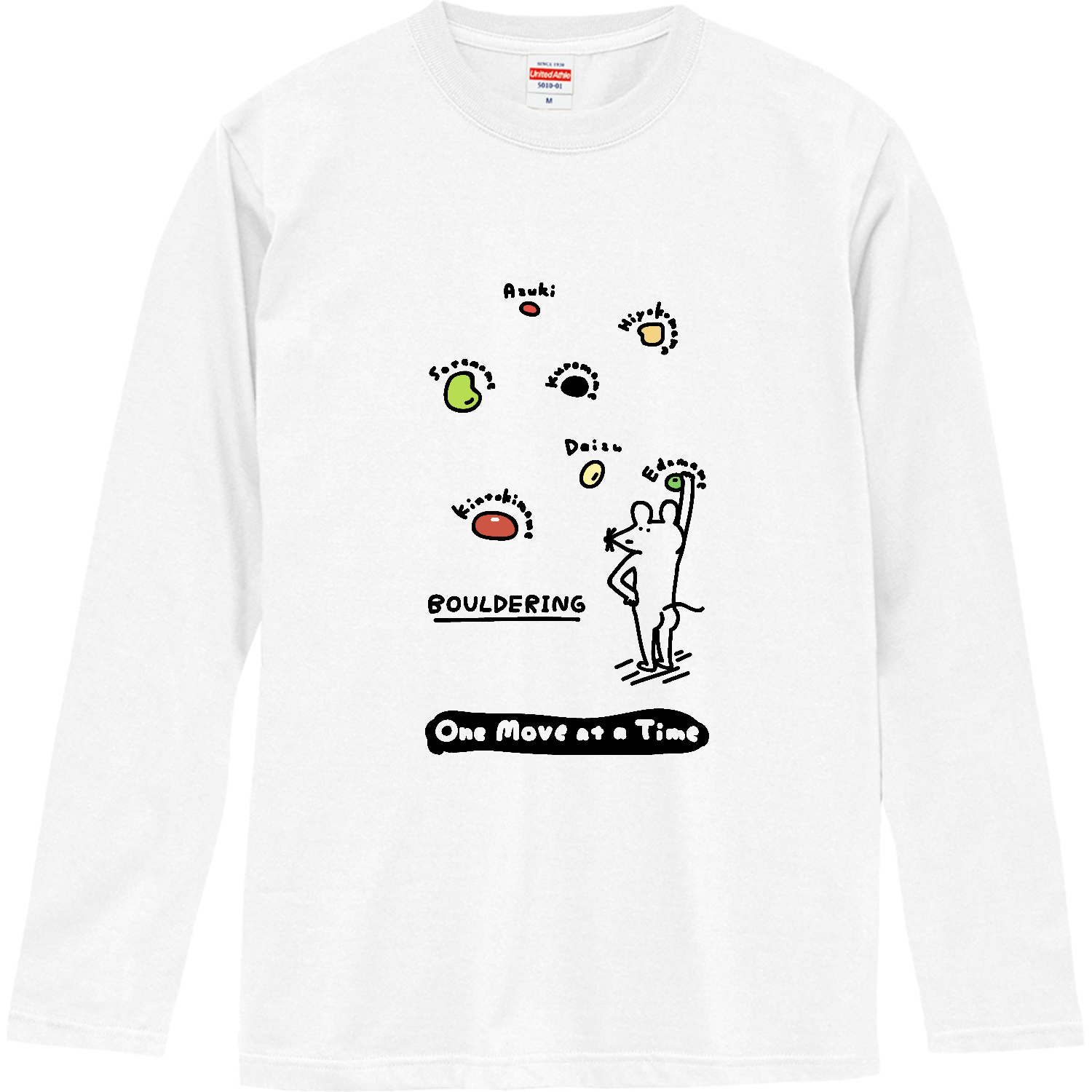 ボルダリング　豆ホールド・黒 ロングスリーブTシャツ