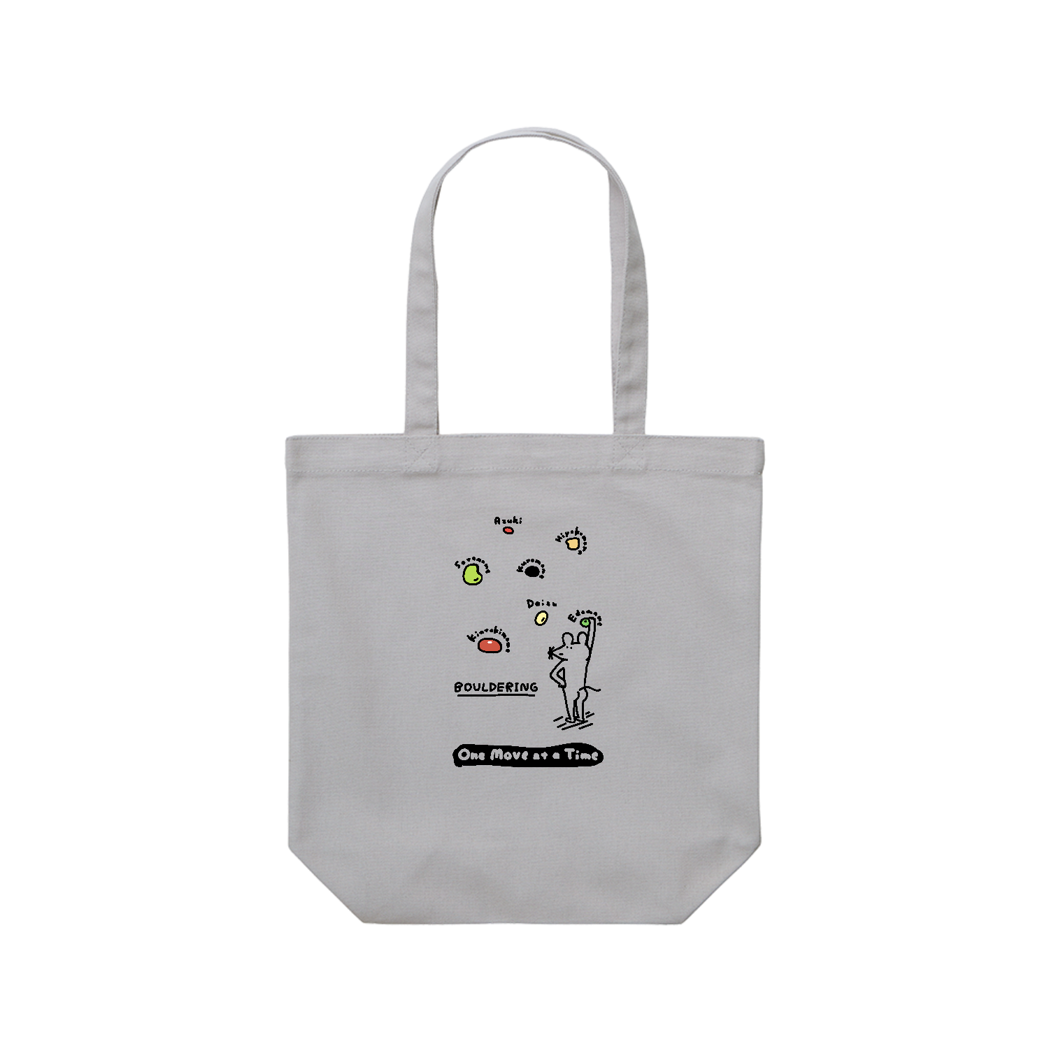 ボルダリング　豆ホールド・黒 レギュラーキャンバストートバッグ(M) (フルカラー転写プリント)