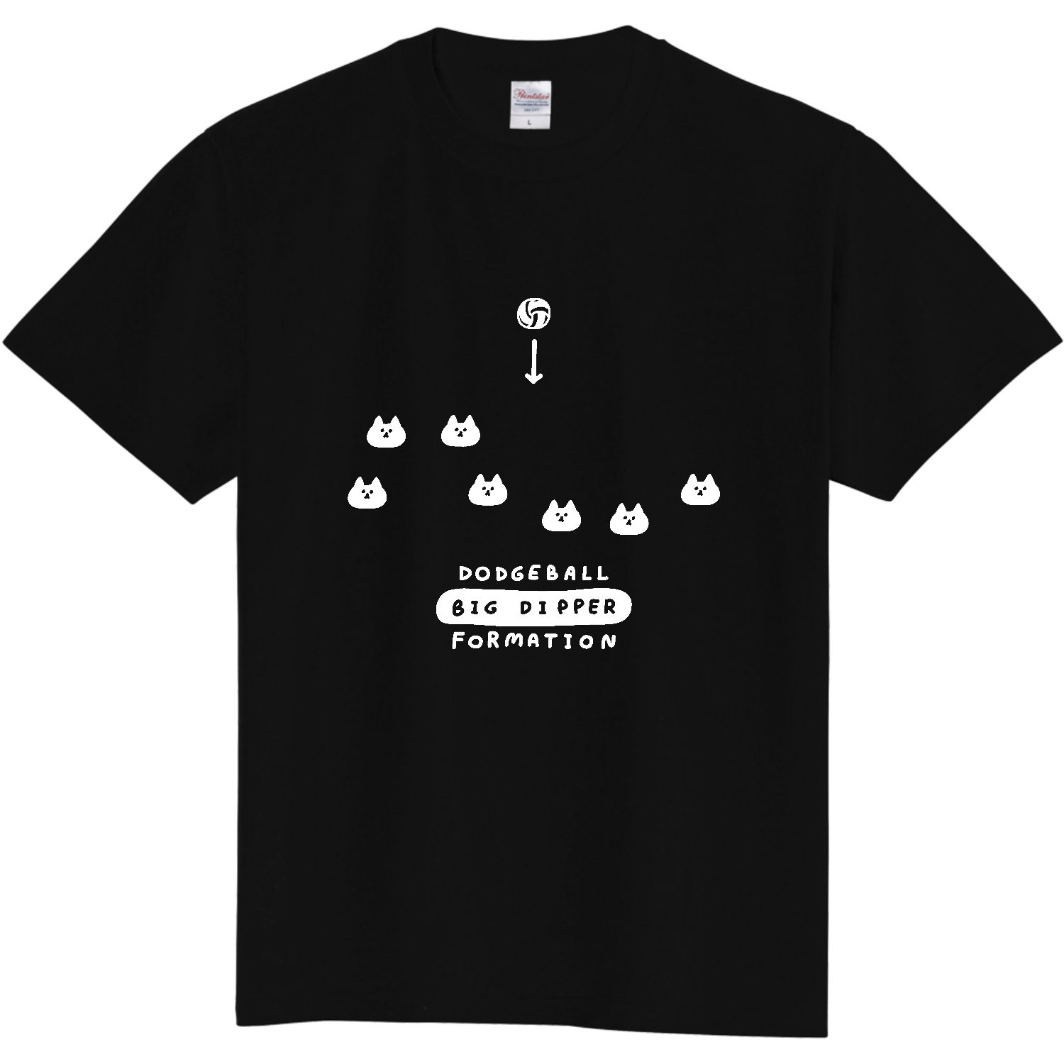ドッジボール　北斗七星フォーメーション・白 定番Ｔシャツ