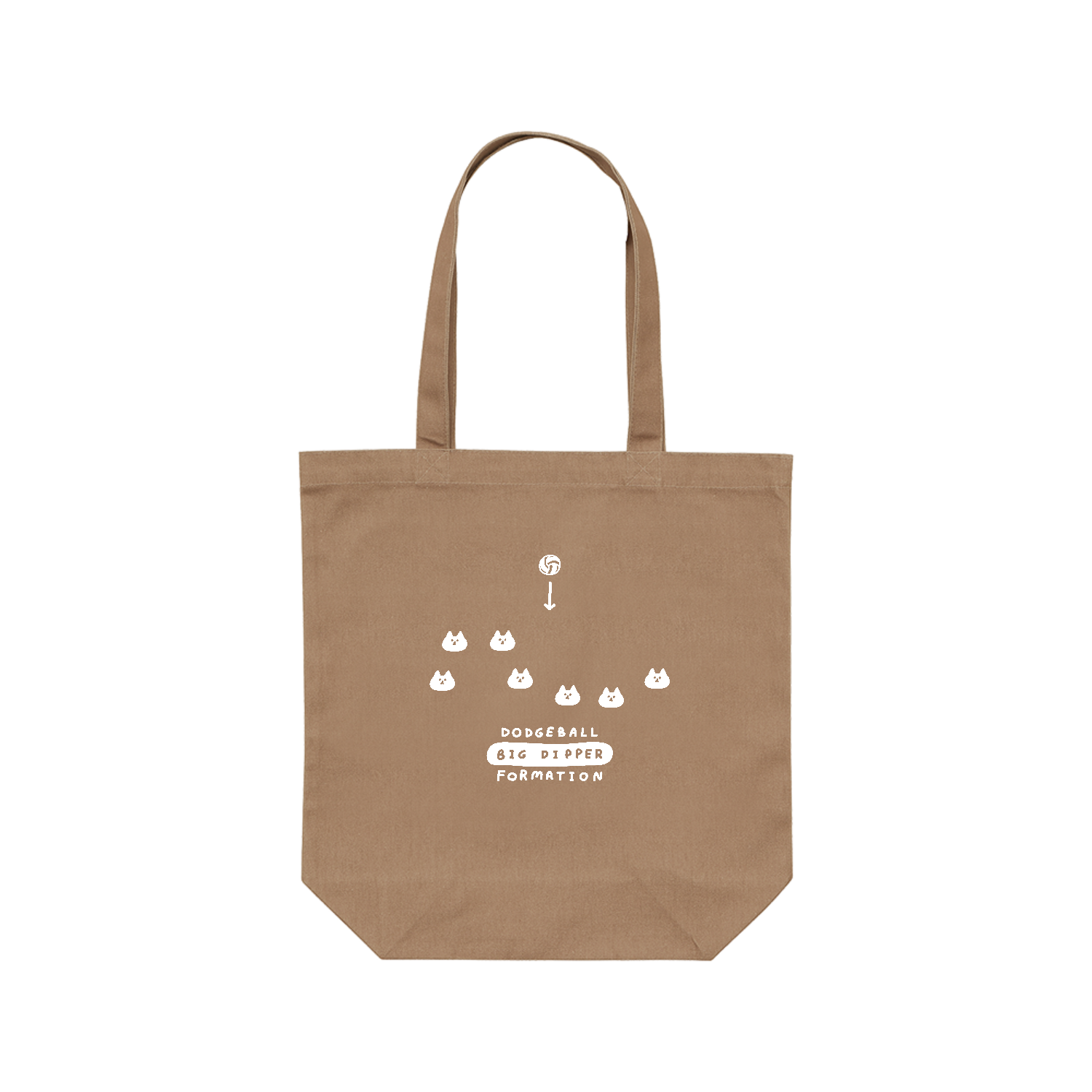 ドッジボール　北斗七星フォーメーション・白 レギュラーキャンバストートバッグ(M) (フルカラー転写プリント)