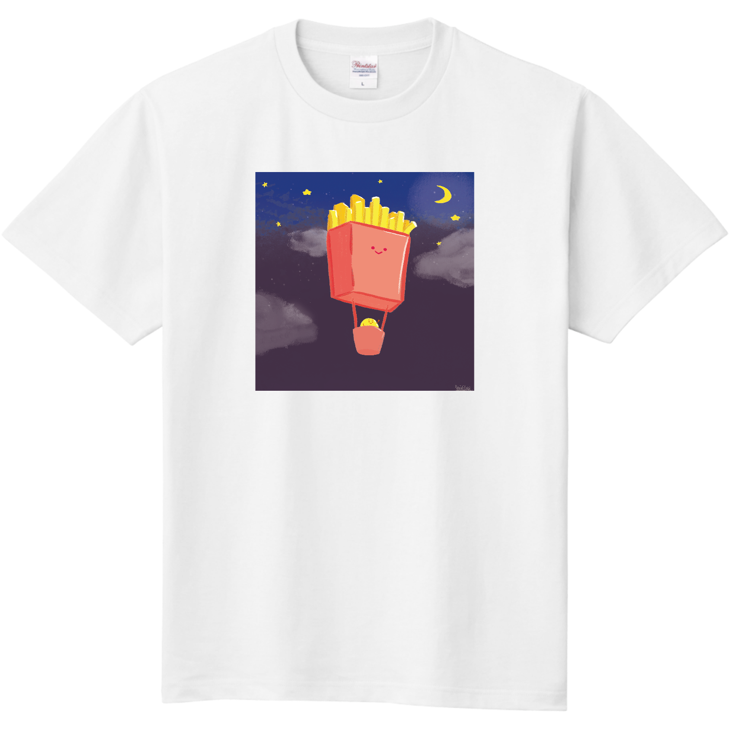気球シリーズ「フライドポテト気球 feat おじゃが」 定番Ｔシャツ