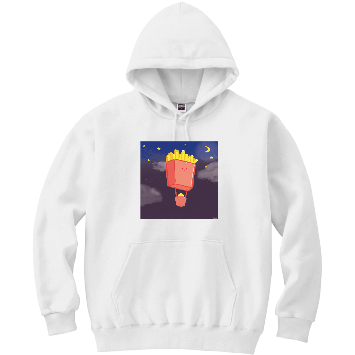 気球シリーズ「フライドポテト気球 feat おじゃが」 軽量プルパーカー (長袖プリント)