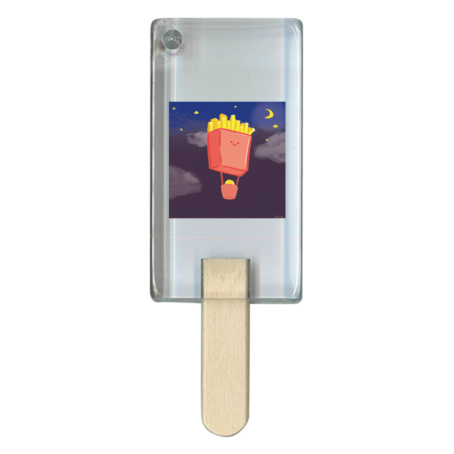 気球シリーズ「フライドポテト気球 feat おじゃが」 アイス型アクリルチャーム