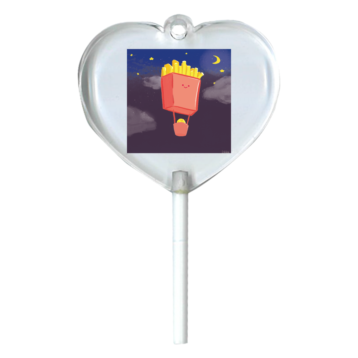 気球シリーズ「フライドポテト気球 feat おじゃが」 ハートキャンディアクリルチャーム