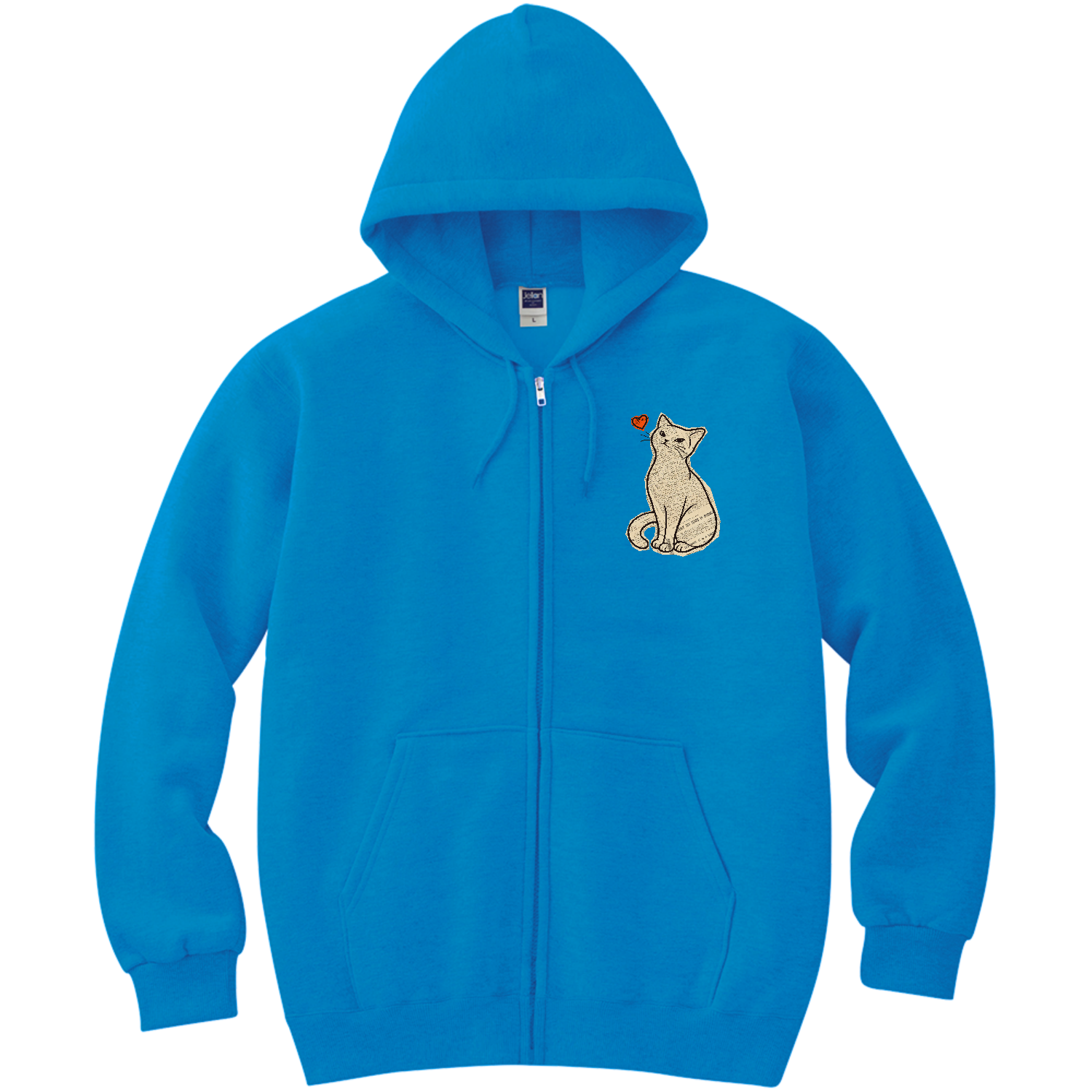 新聞コラージュ猫｜ヴィンテージ・猫アート 軽量ジップアップパーカー