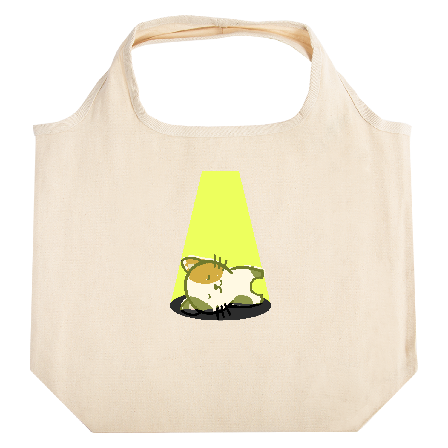 ミケネコとスポットライト たためるマルシェ【白プリントあり】