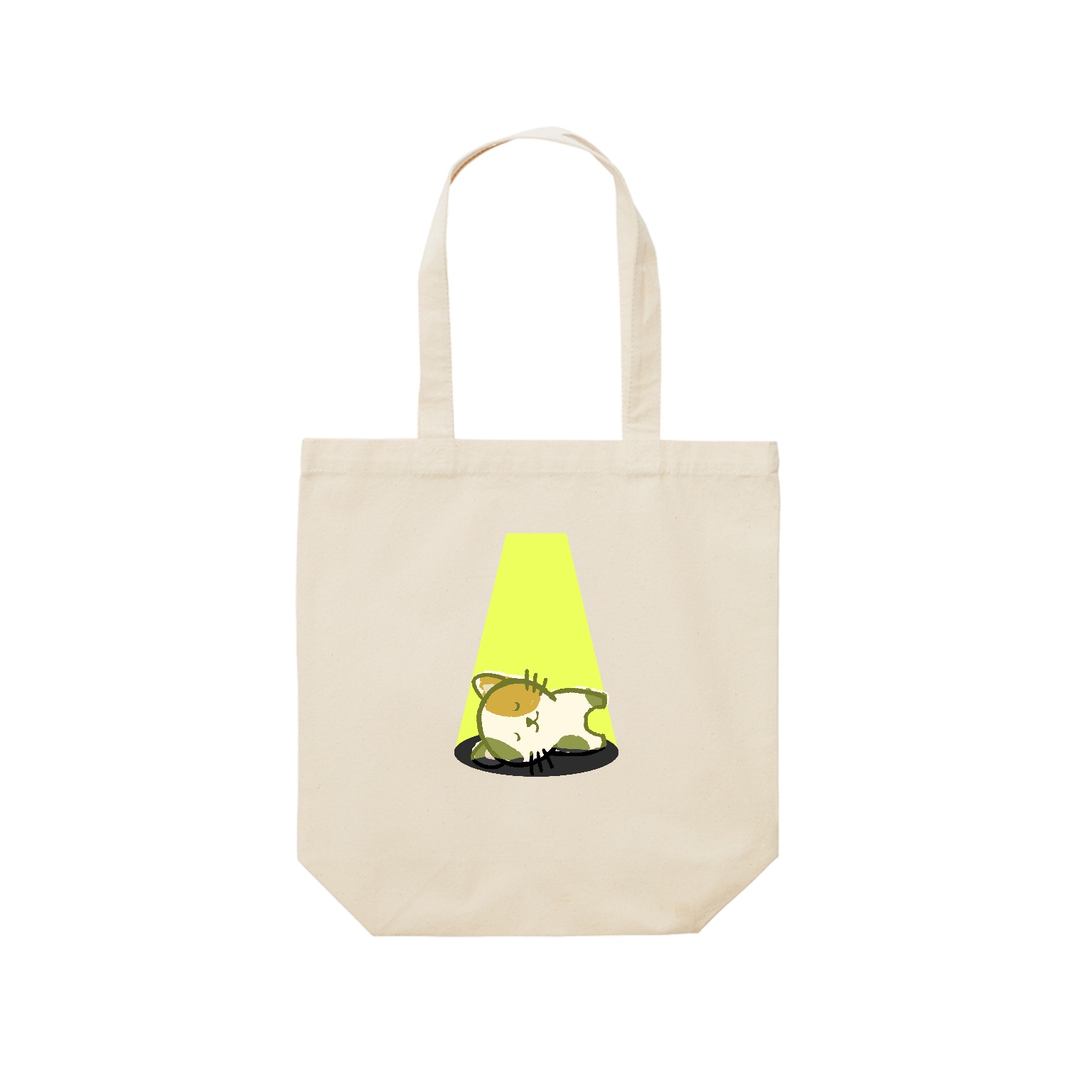 ミケネコとスポットライト レギュラーキャンバストートバッグ(M) (フルカラー転写プリント)