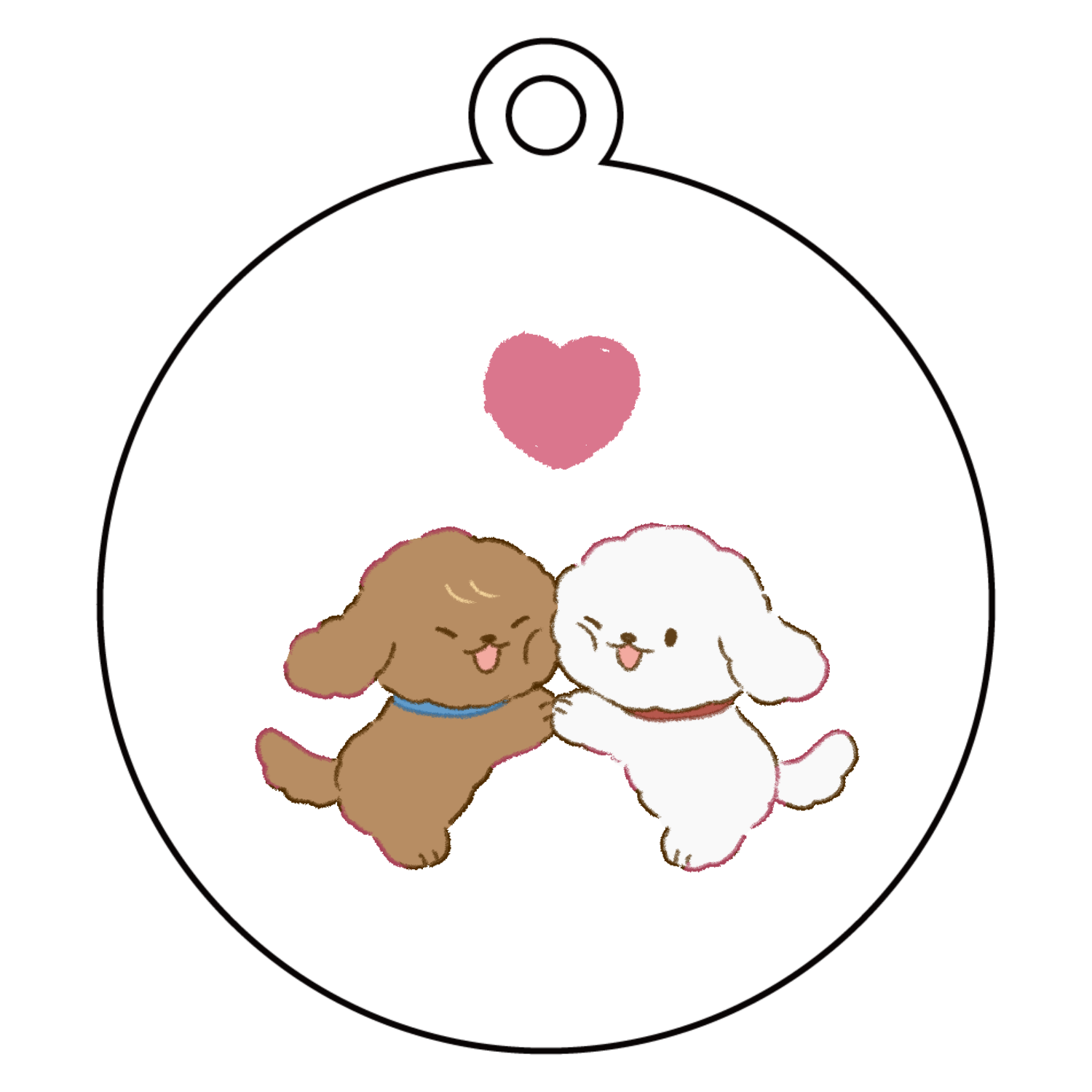 すりすりわんこ アクリルキーホルダー　丸型 (6cm)