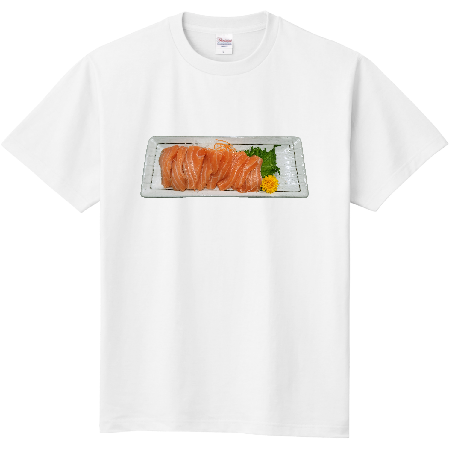 サーモンの刺身 Tシャツ｜メシテロタイプ（飯テロTシャツブランド