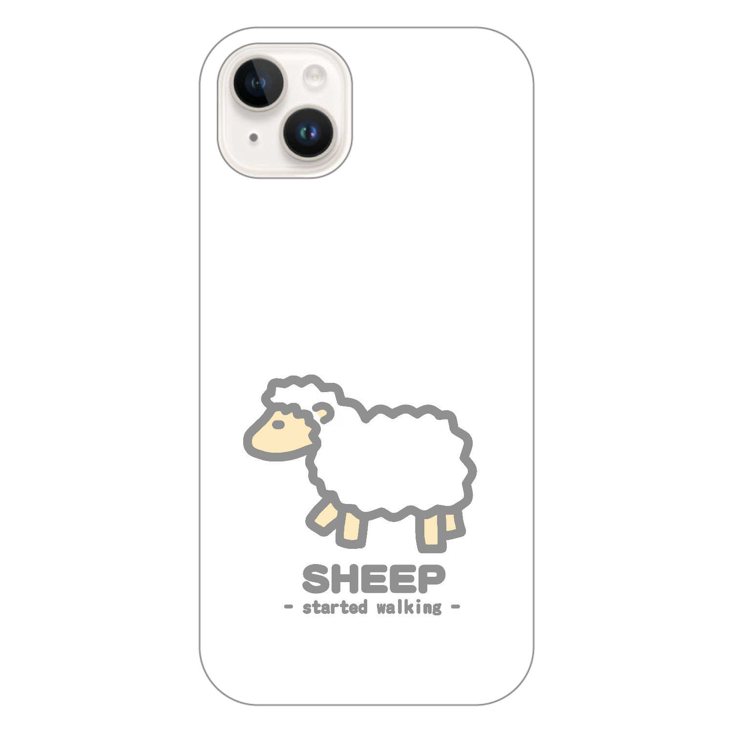 なんとなく歩き出すひつじⅡ（灰） iPhone14 Plus (白)