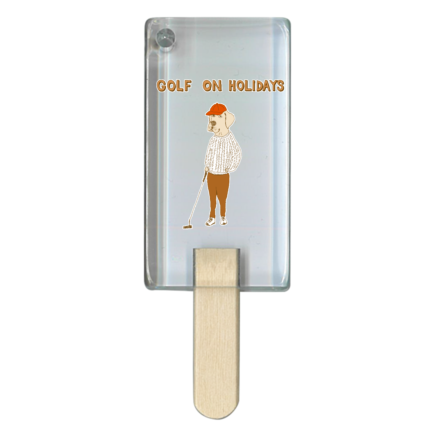 ゴルフデザイン「GOLF ON HOLIDAYS」 アイス型アクリルチャーム