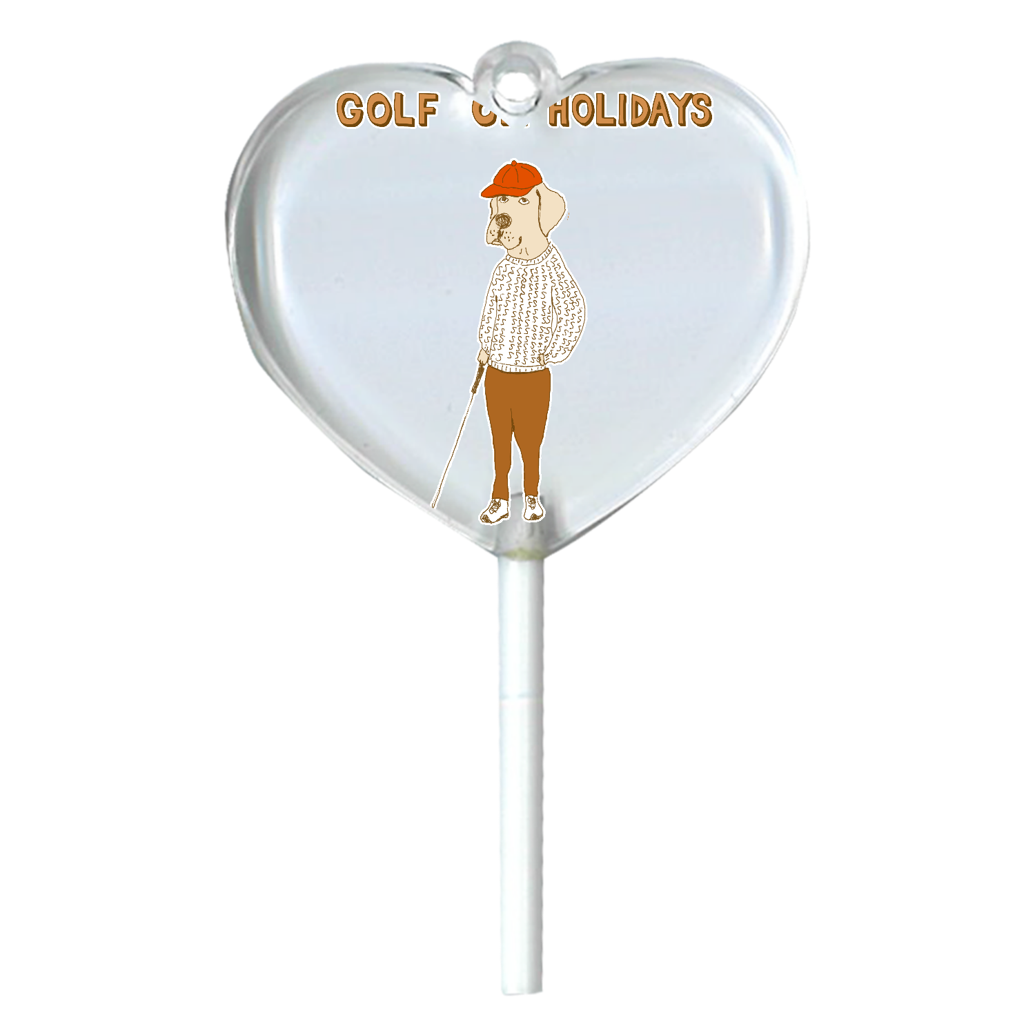 ゴルフデザイン「GOLF ON HOLIDAYS」 ハートキャンディアクリルチャーム