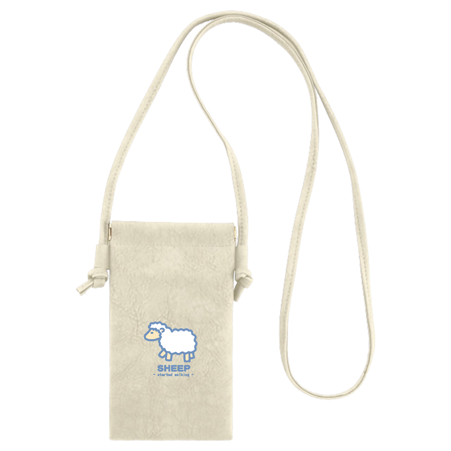 なんとなく歩き出すひつじⅡ（紺） イージーオープンスマホネックポーチ