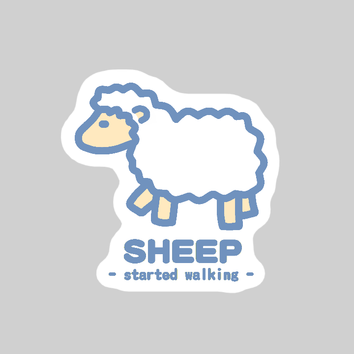 なんとなく歩き出すひつじⅡ（紺） ダイカットアクリルクリップ