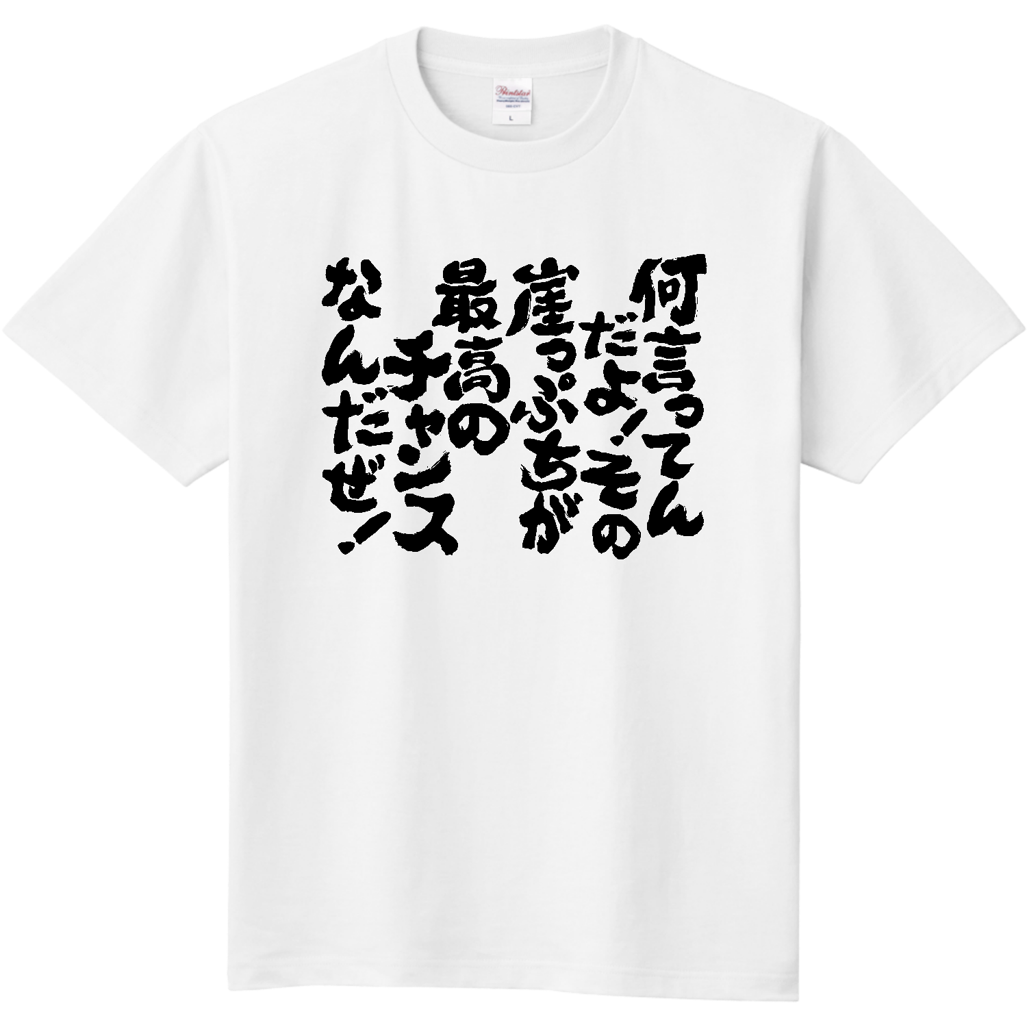 何言ってんだよ！その崖っぷちが最高のチャンスなんだぜ！ Tシャツ 面白い 筆文字 名言 ネタ メンズ レディース 定番Ｔシャツ