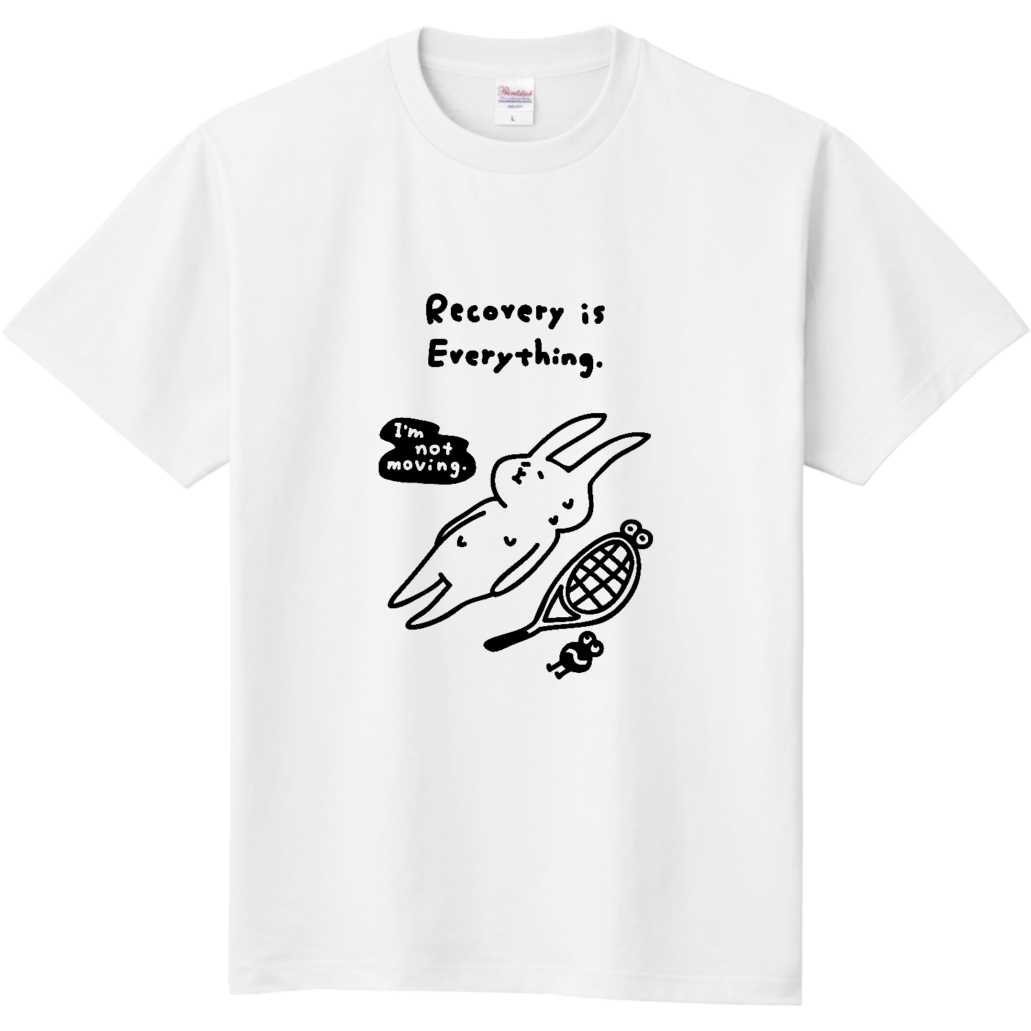 テニス　・リカバリー中のウサギ 定番Ｔシャツ