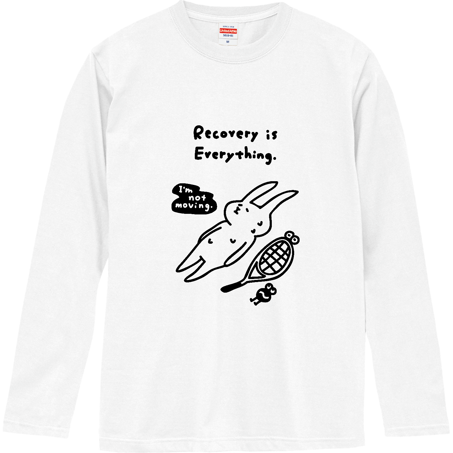 テニス　・リカバリー中のウサギ ロングスリーブTシャツ