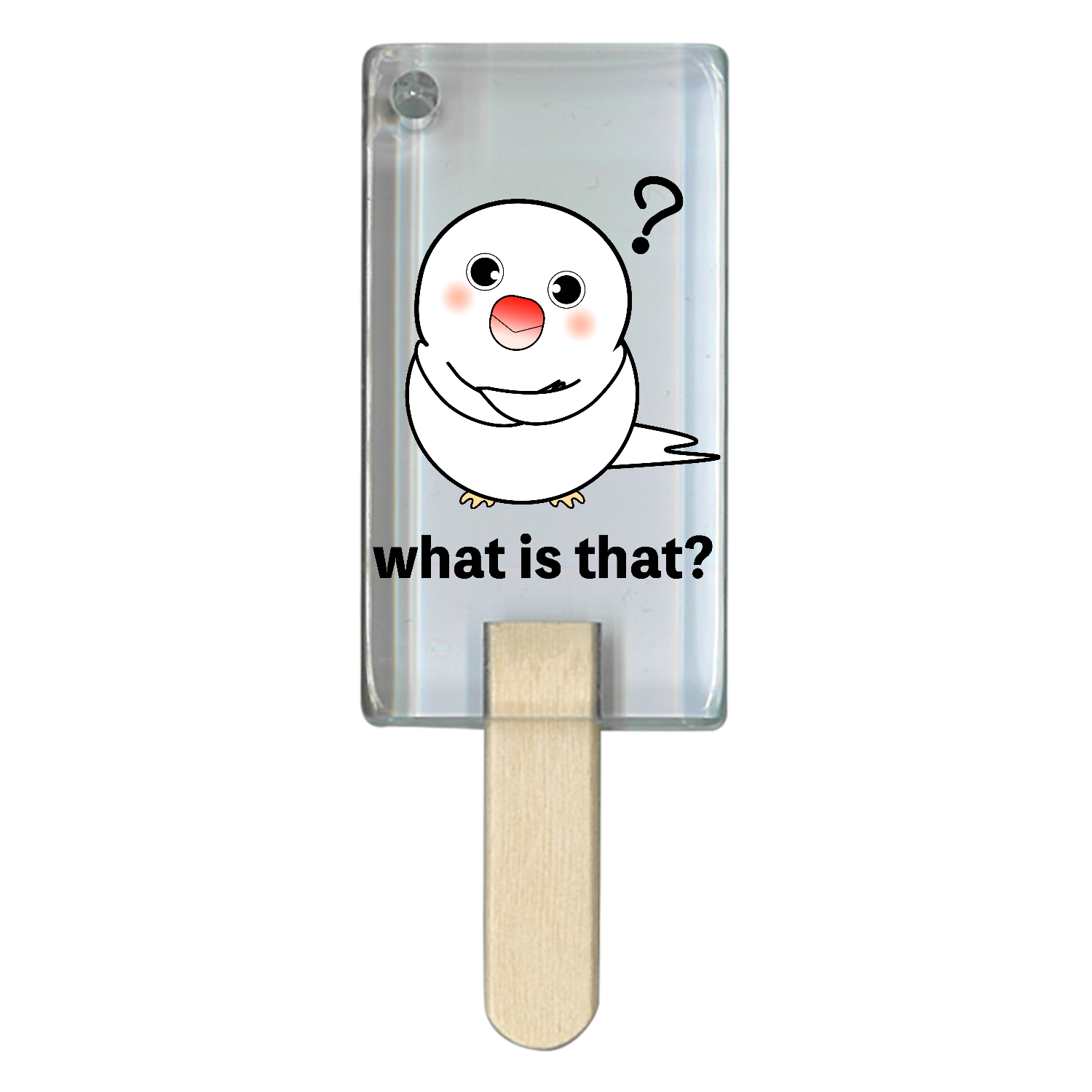 考える文鳥 アイス型アクリルチャーム