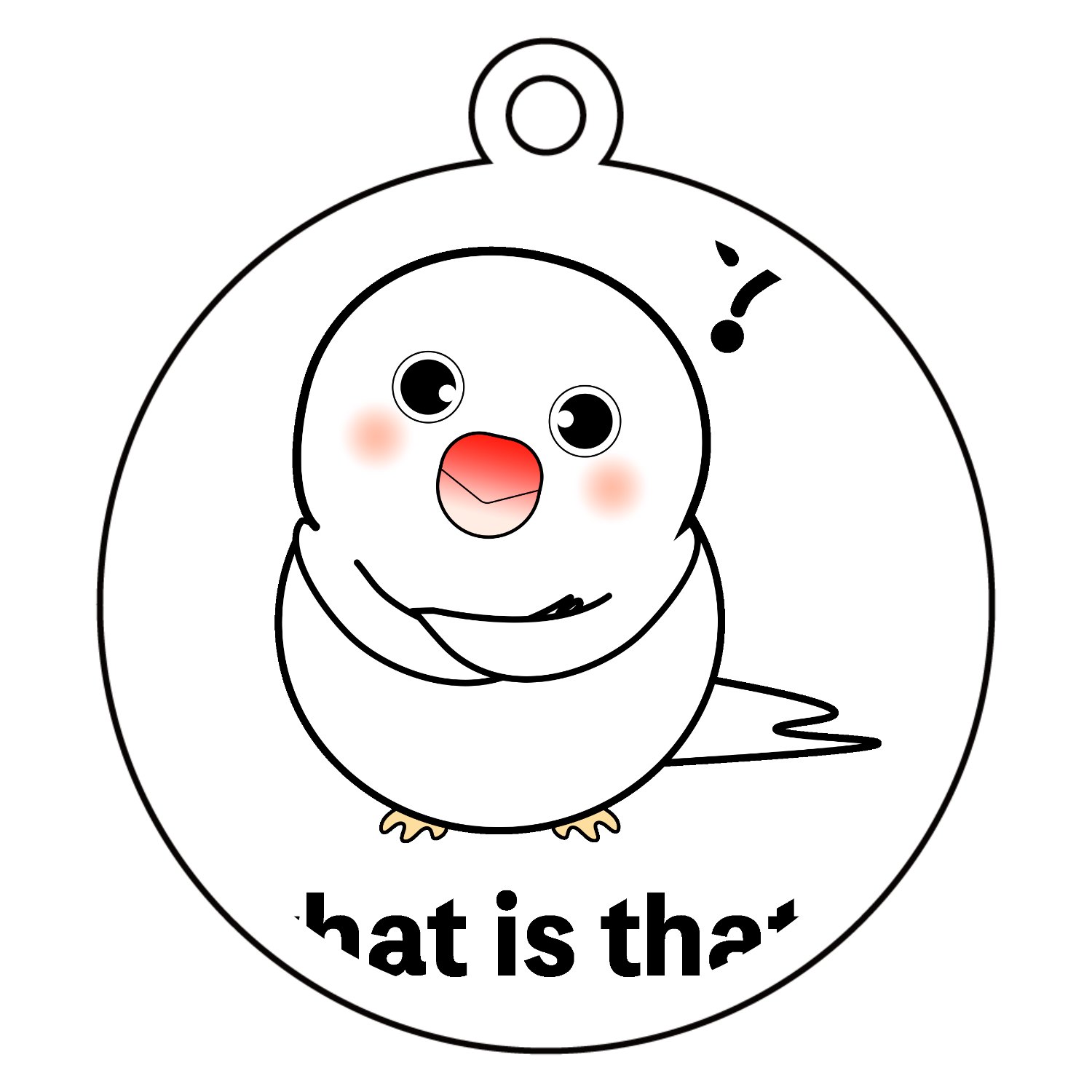 考える文鳥アクリルキーホルダー　丸型 (6cm)1