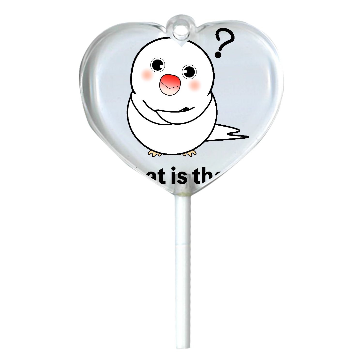 考える文鳥 ハートキャンディアクリルチャーム