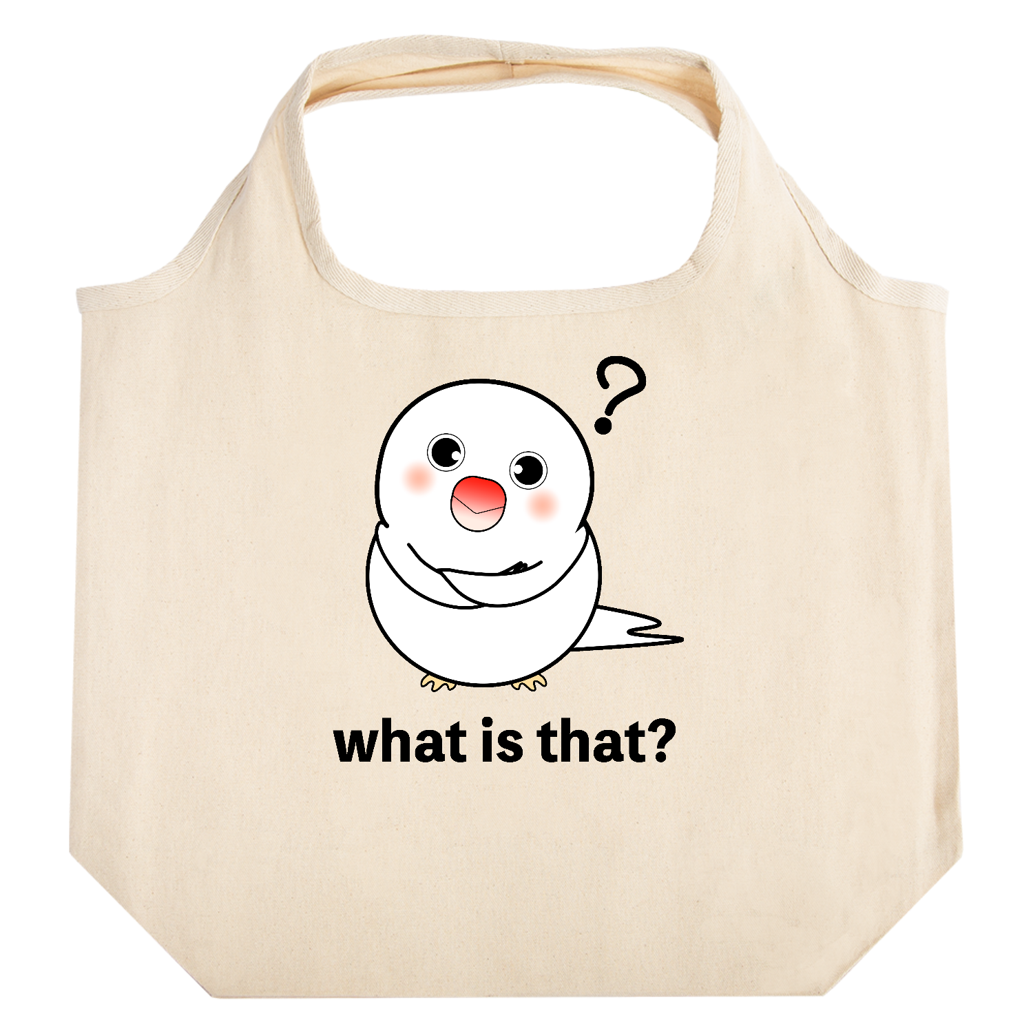 考える文鳥 たためるマルシェ【白プリントあり】