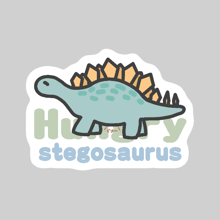 ステゴサウルス　お腹が空いてます（あお） ダイカットアクリルクリップ