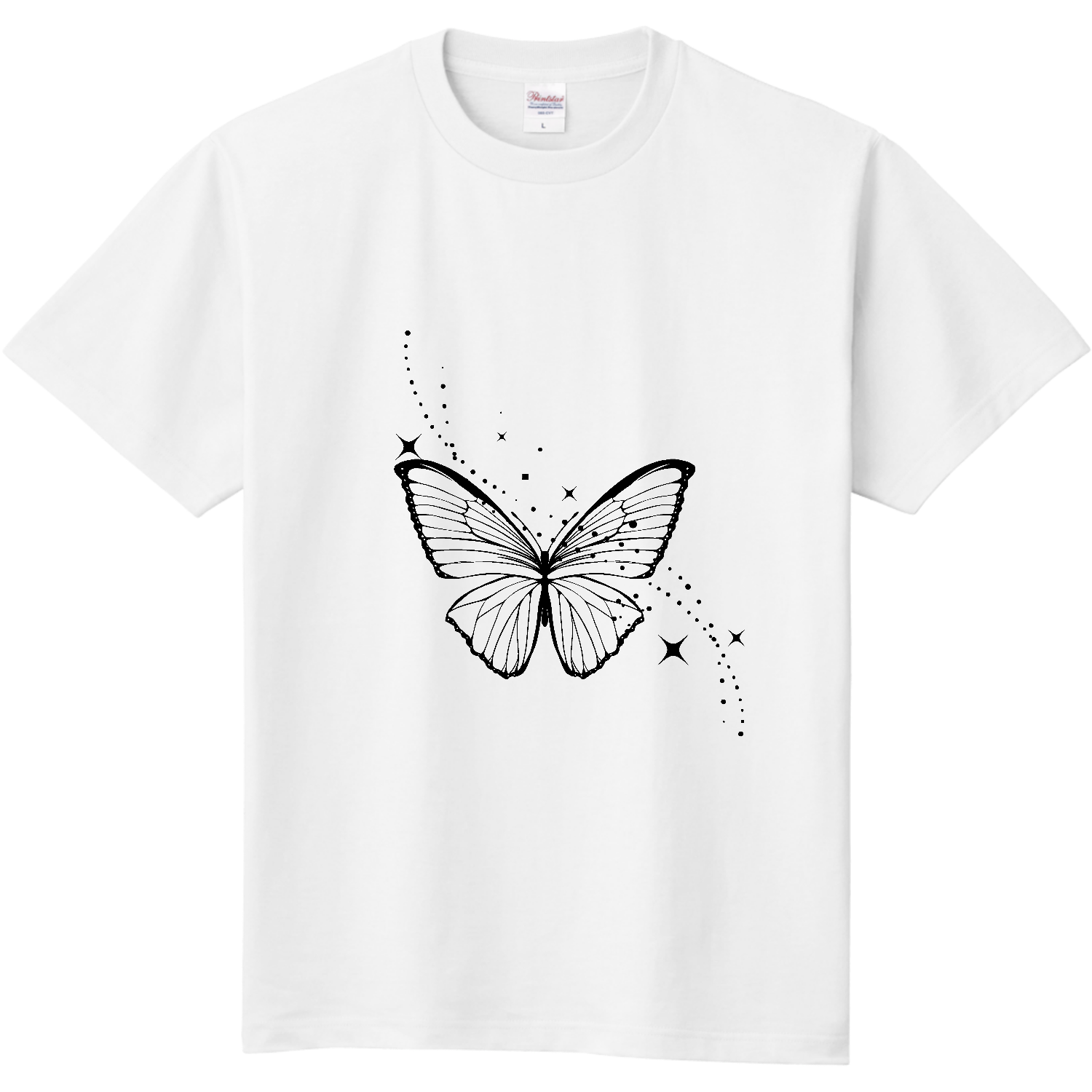 モルフォ蝶の線画 定番Ｔシャツ