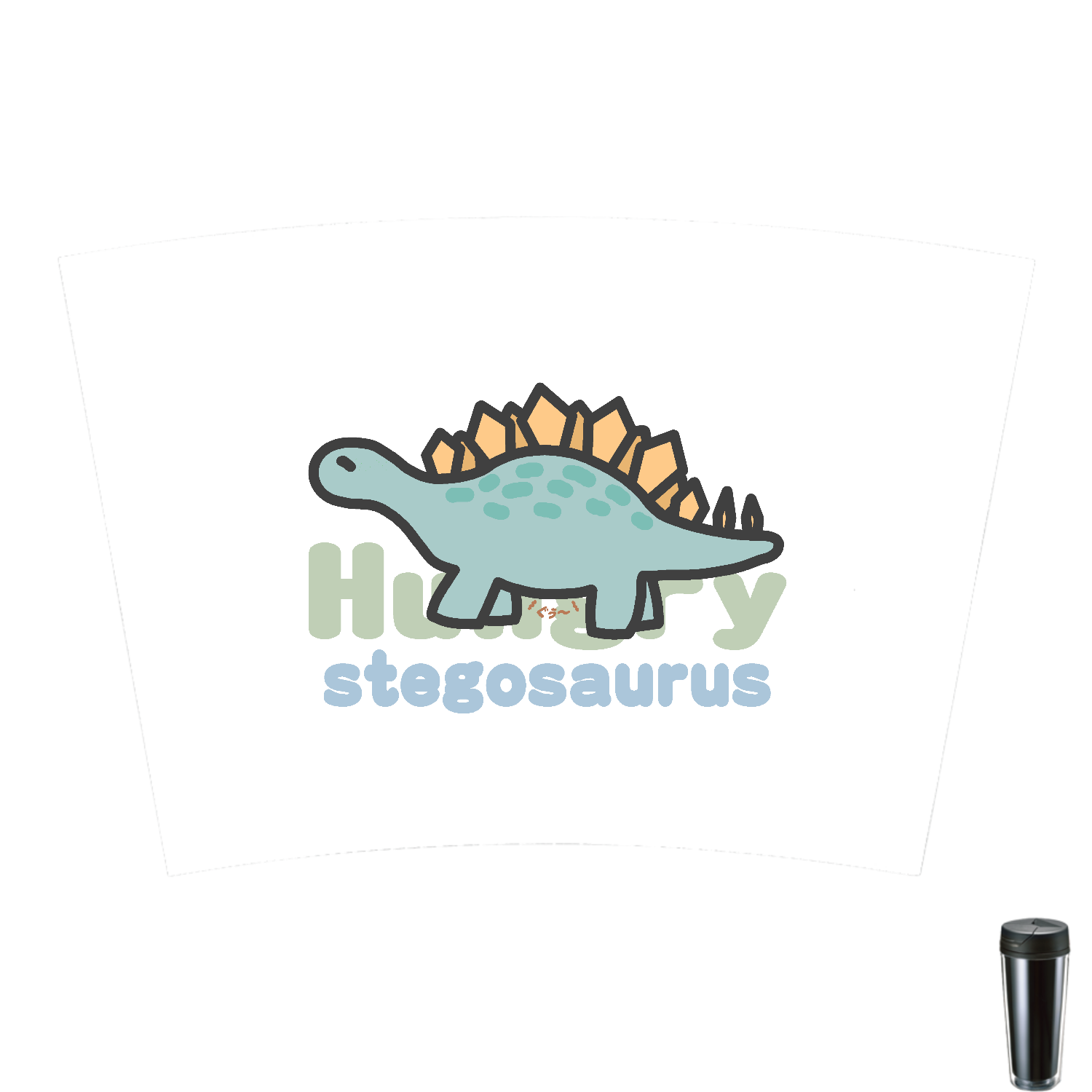 ステゴサウルス　お腹が空いてます（あお） カスタムデザインタンブラーFC　500ml