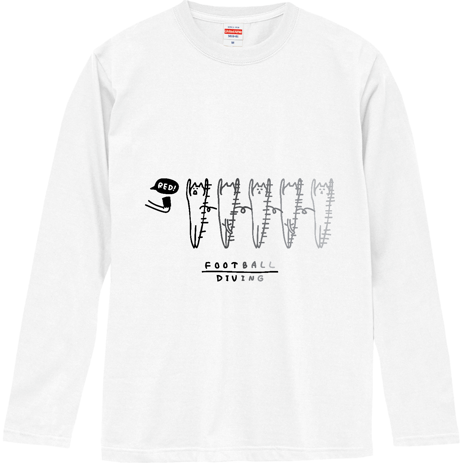 サッカー　・ゴロゴロ転がるダイビング ロングスリーブTシャツ