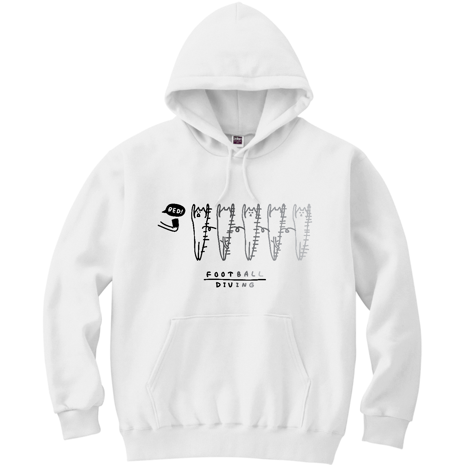 サッカー　・ゴロゴロ転がるダイビング 軽量プルパーカー (長袖プリント)