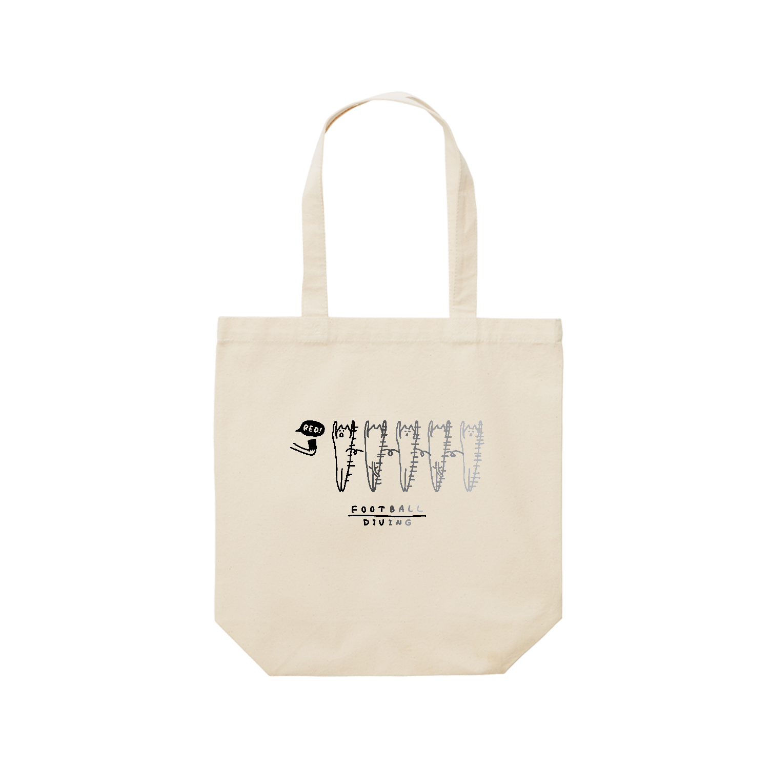 サッカー　・ゴロゴロ転がるダイビング レギュラーキャンバストートバッグ(M) (フルカラー転写プリント)