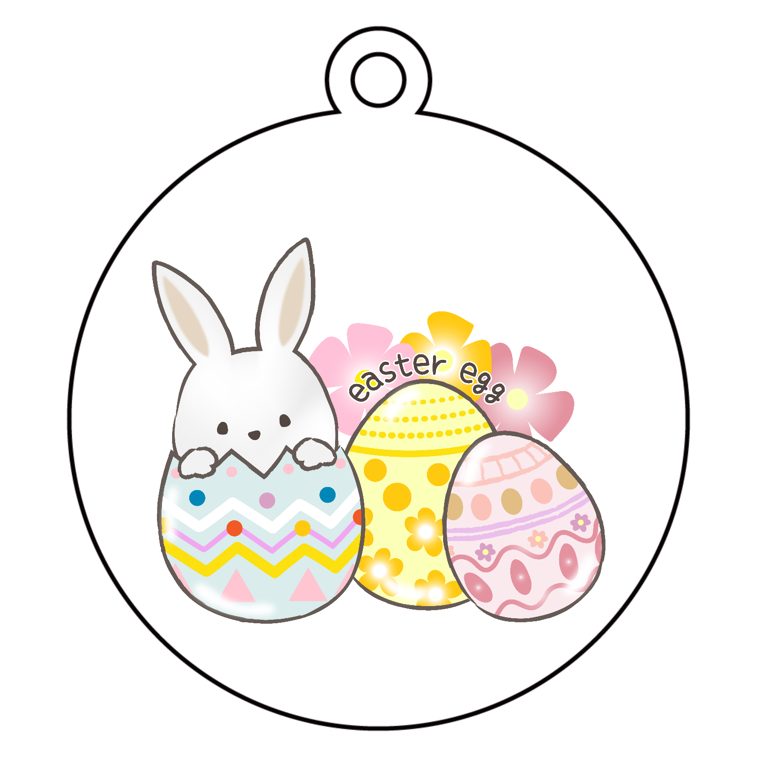 easter egg アクリルキーホルダー　丸型 (6cm)