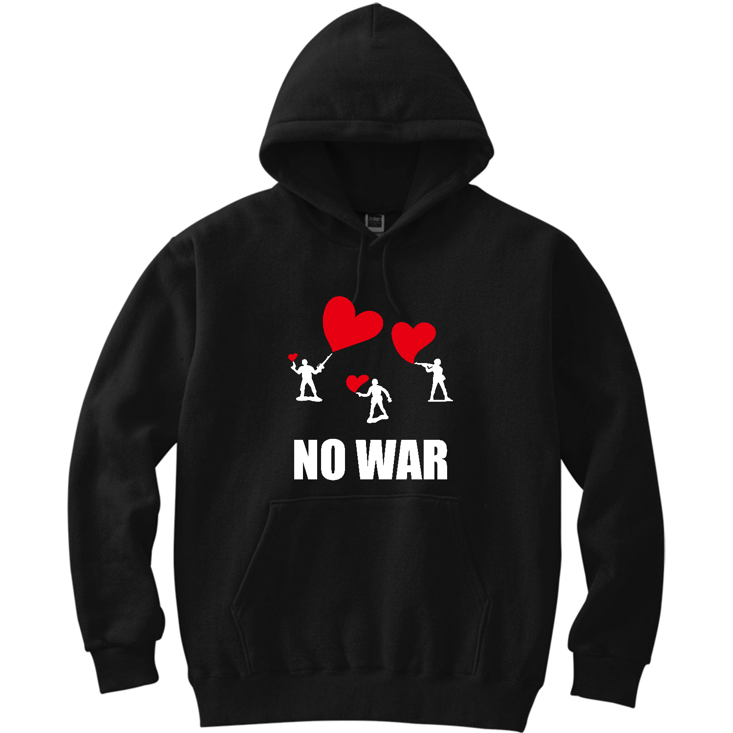 NO WAR【戦争反対・メッセージ・反戦・平和・ハート】文字白 バッグ 
