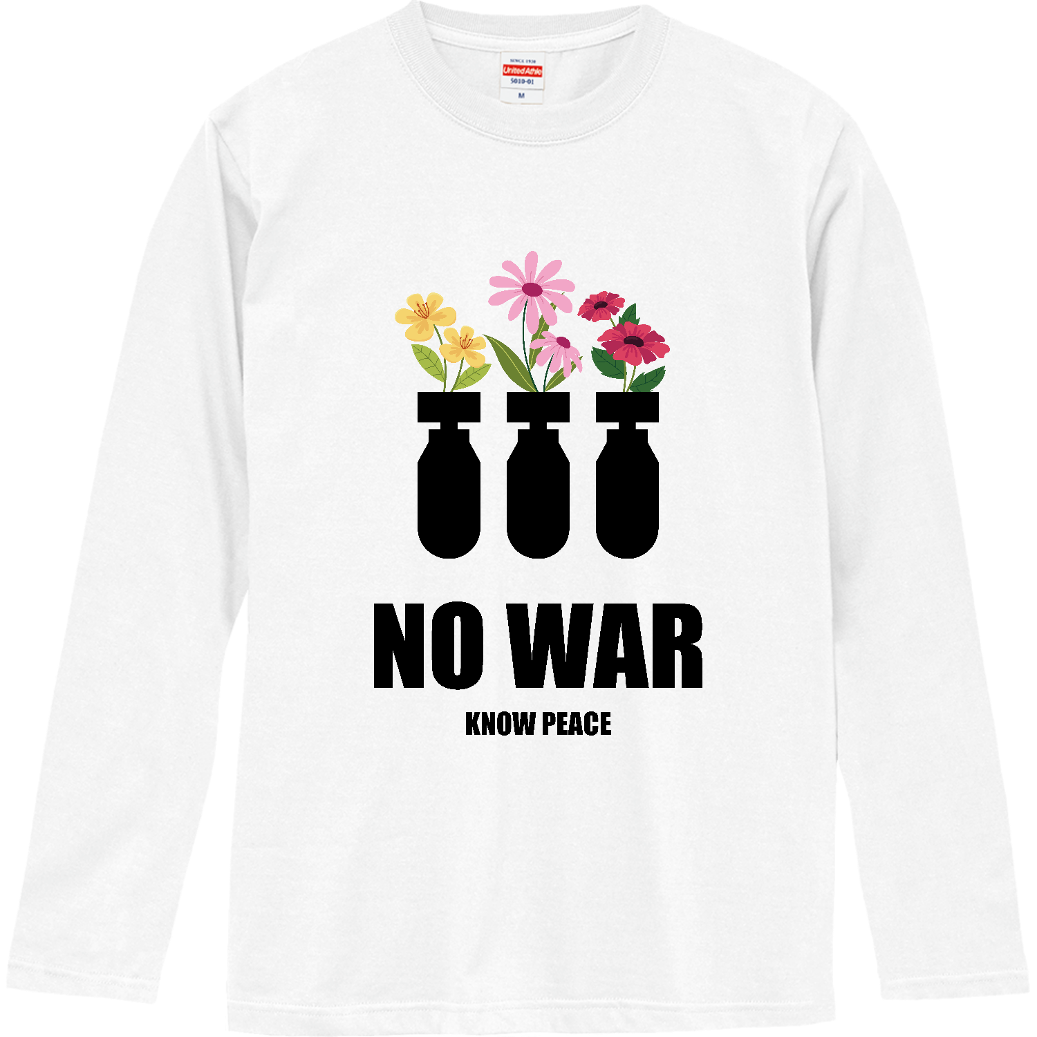 NO WAR【戦争反対・メッセージ・反戦・平和・花・爆弾】 スウェット