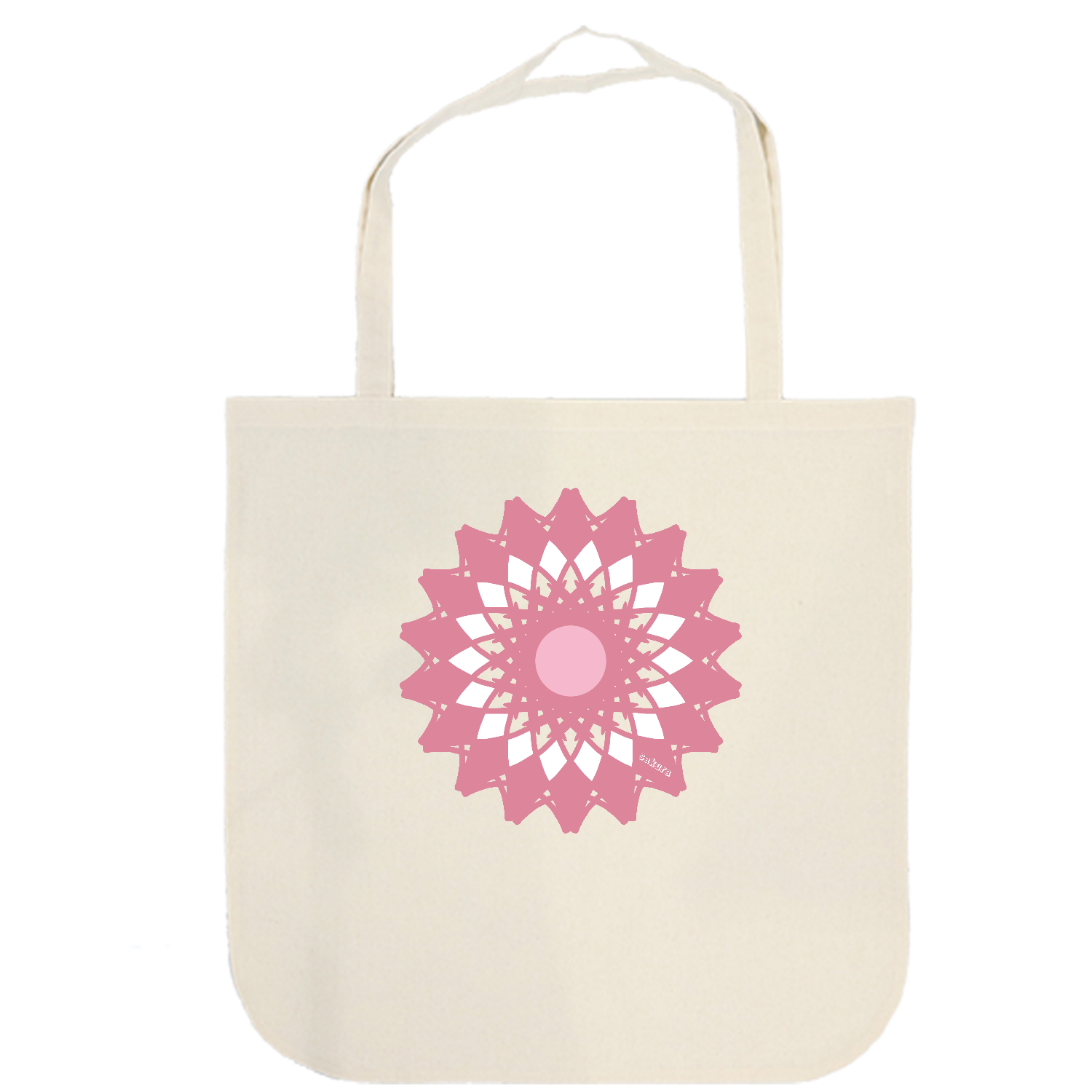 さくら 厚手コットンラウンドボトムバッグ(L)