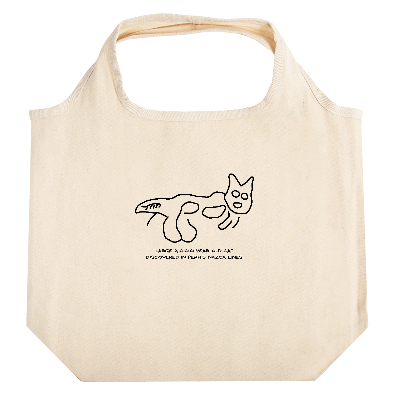 ナスカの地上絵「古代猫」 たためるマルシェ【白プリントあり】