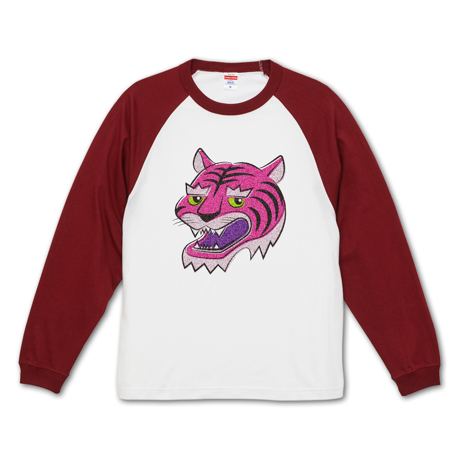 Pink Tiger  ラグランロングスリーブTシャツ（1.6インチリブ）