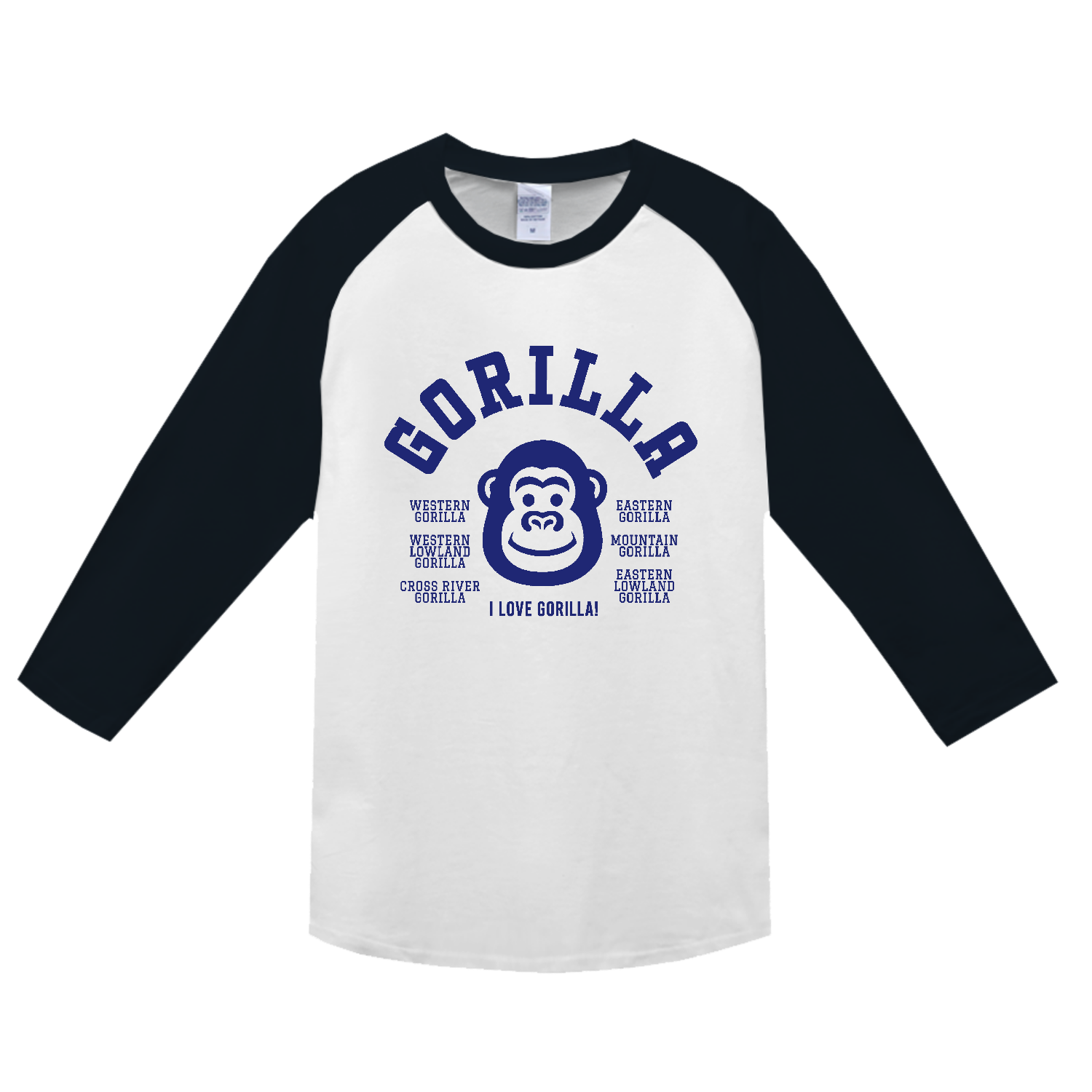 I LOVE GORILLA! ゴリラ大好き 01 ヘビーウェイトベースボールＴシャツ