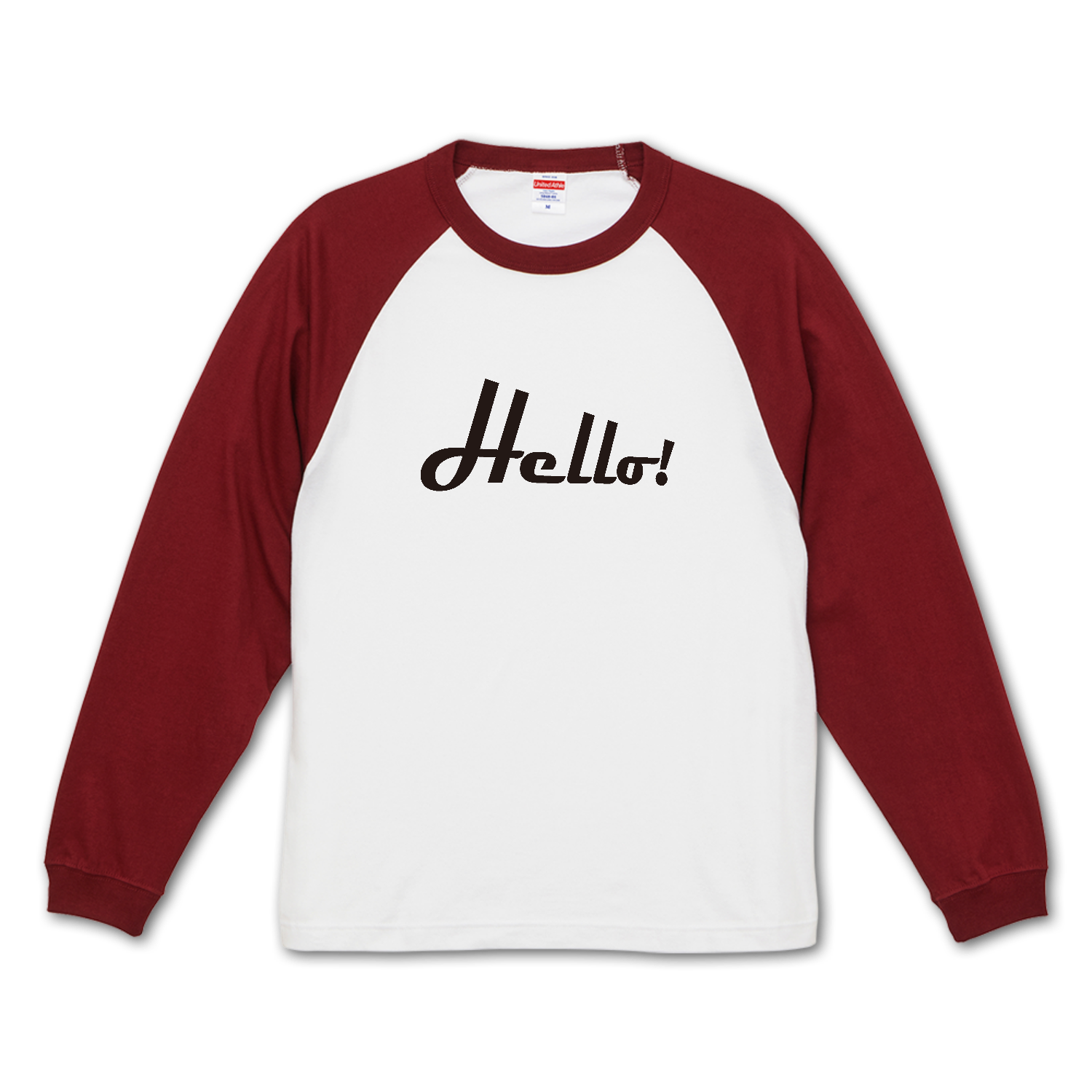 Hello! ハロー 01 ラグランロングスリーブTシャツ（1.6インチリブ）