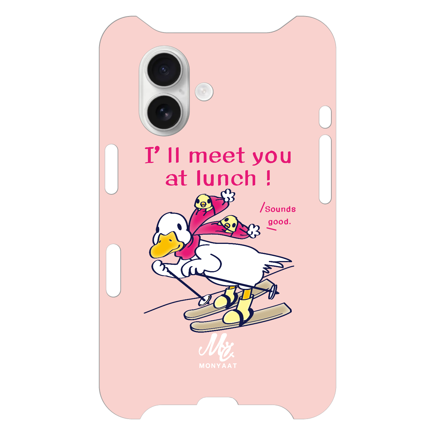 あひるのおひるさんのスキー　ピンク iPhone16