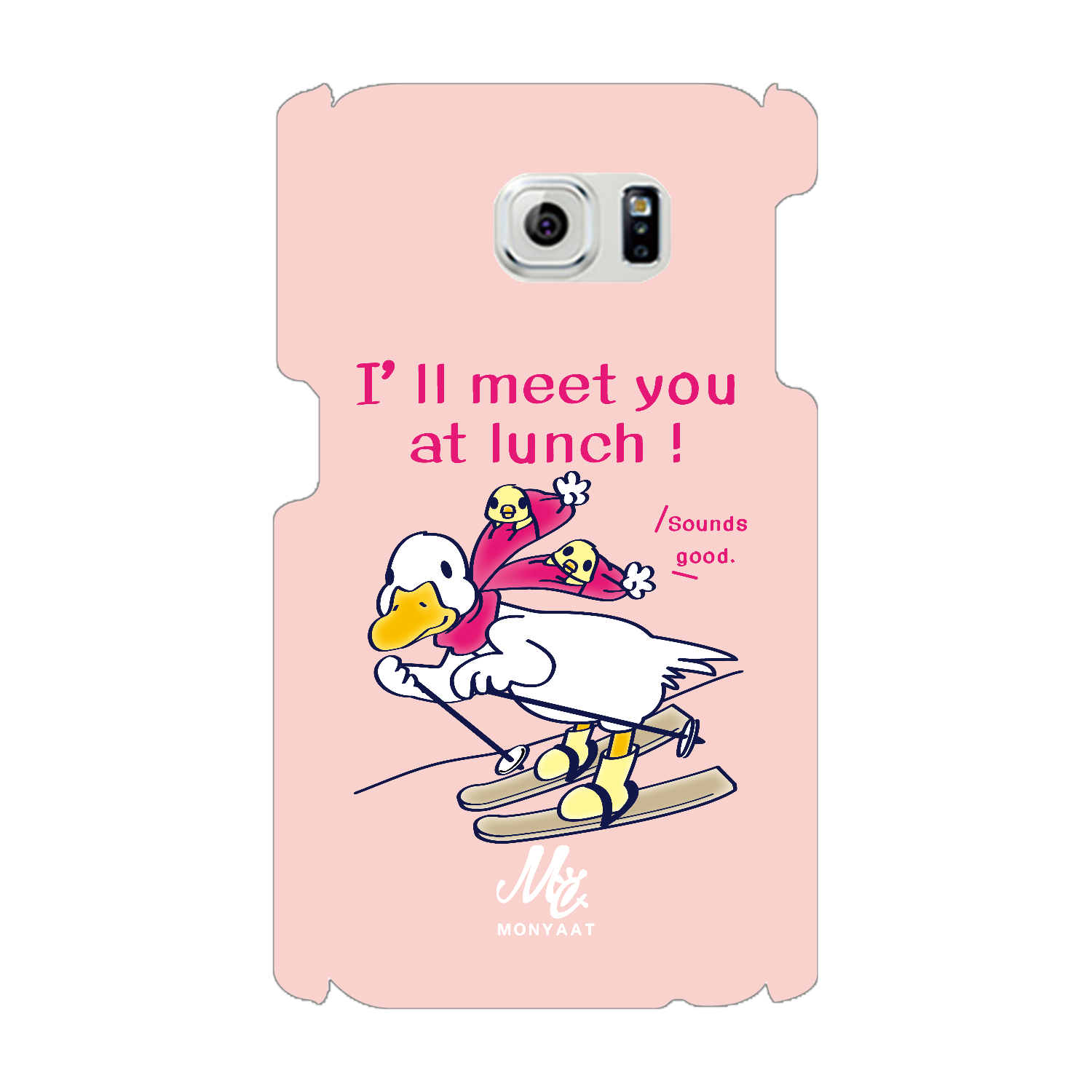 あひるのおひるさんのスキー　ピンク Galaxy S6(SC-05G)