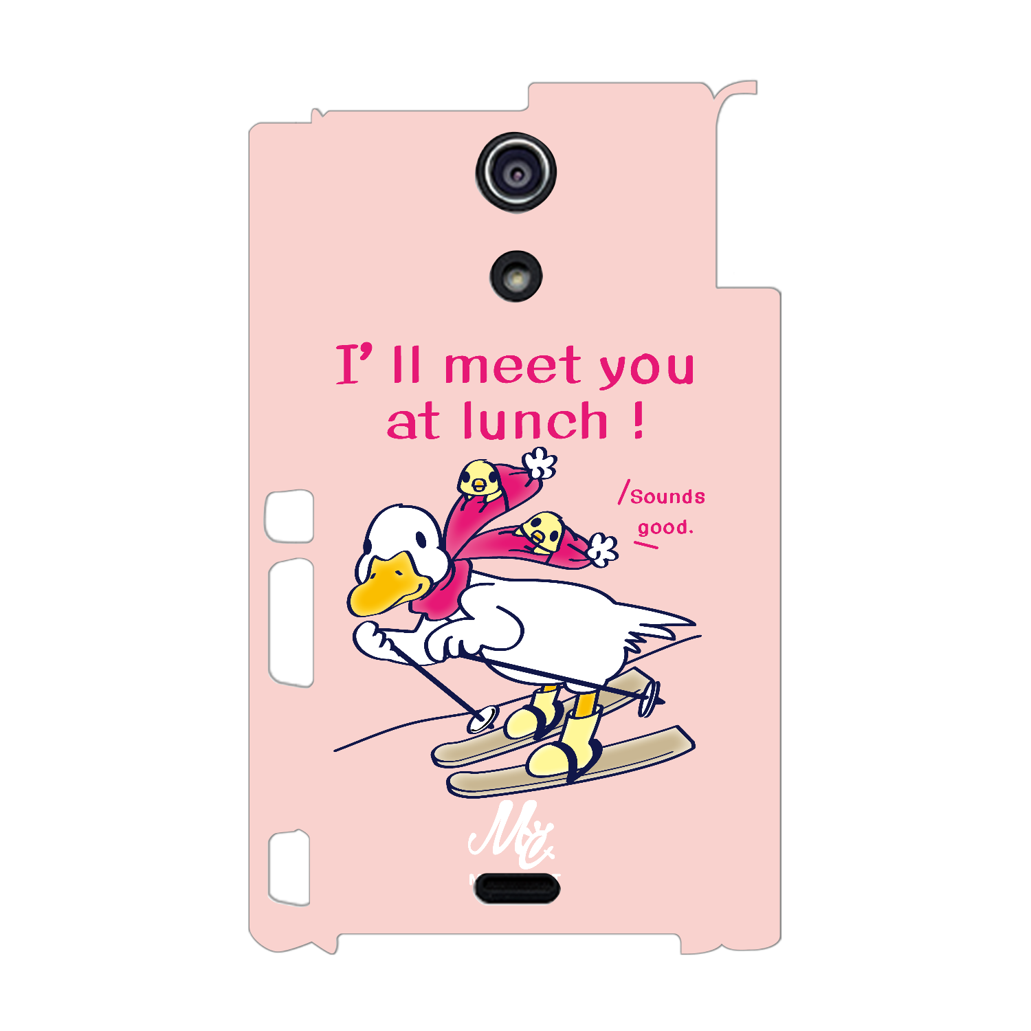 あひるのおひるさんのスキー　ピンク Xperia A(SO-04E)
