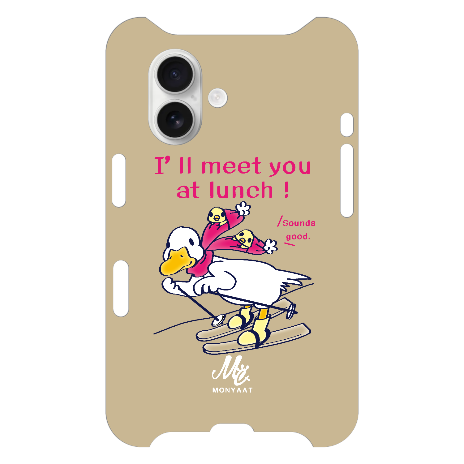 あひるのおひるさんのスキー　ブラウン iPhone16