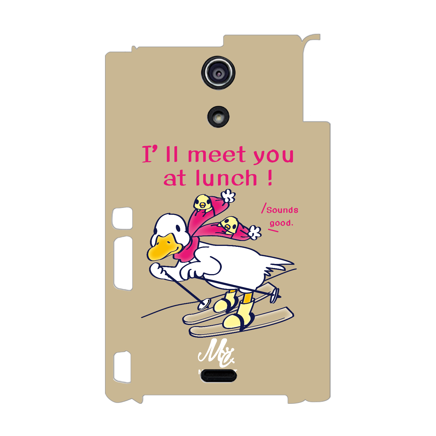 あひるのおひるさんのスキー　ブラウン Xperia A(SO-04E)