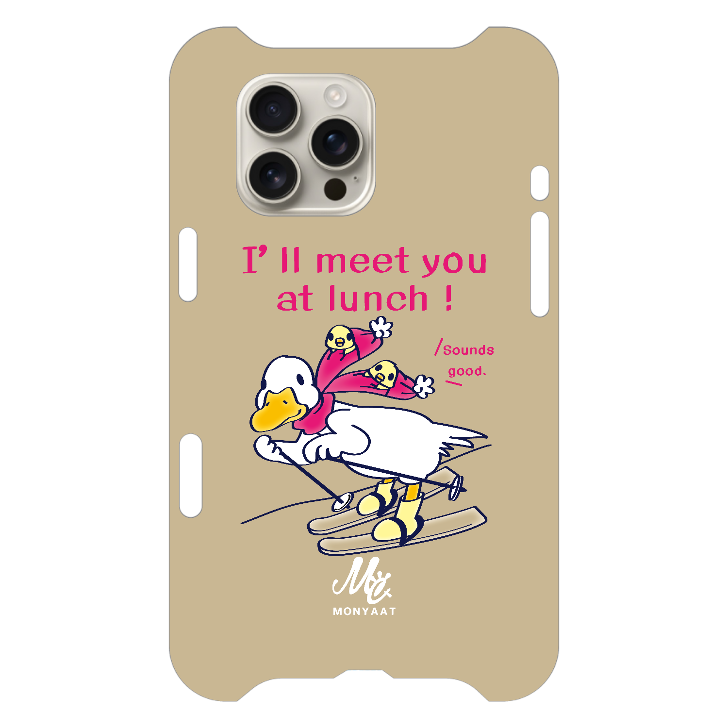 あひるのおひるさんのスキー　ブラウン iPhone16 Pro Max